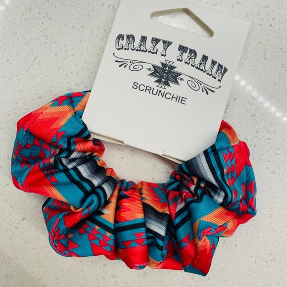 Cactus print and Aztec print Scrunchies - Picture 2 of 3